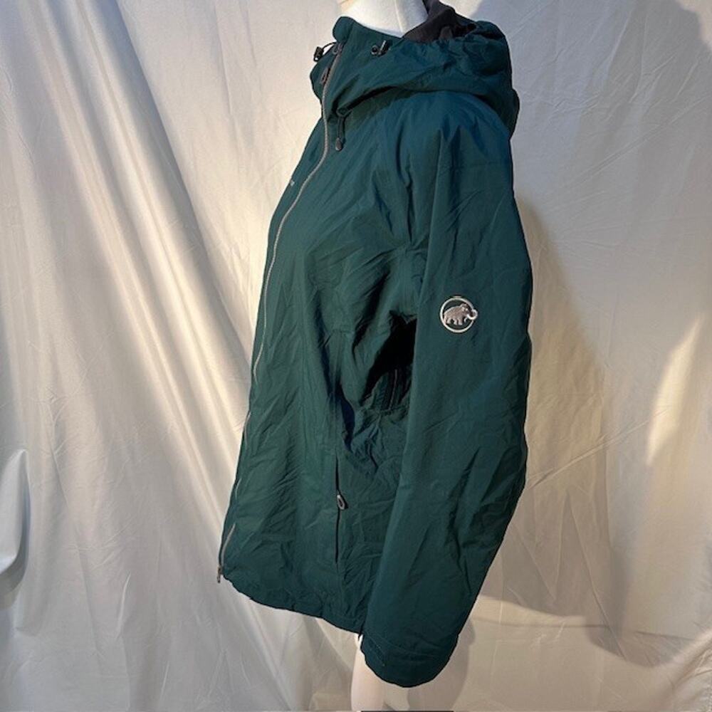 Mammut Rain Jacket Mens Size Medium Green Gray Gore-Tex Crater HS Hooded Zip Up - Picture 3 of 13